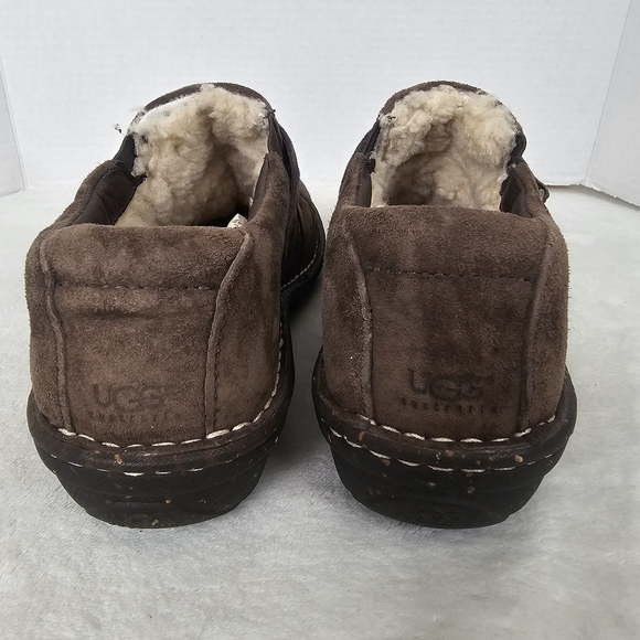 UGG Oleander Brown Suede Shearling Lined Comfort Clogs Slip-On Shoes Size 8 - Picture 5 of 11